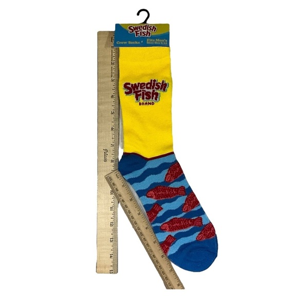 Swedish Fish Novelty Socks Crew Mid Calf Unisex Women 7-13 Men 6-12 New NWT - Picture 10 of 16